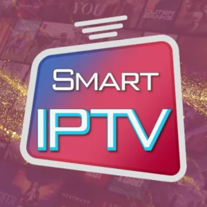 "Logo de Smart IPTV, affichant un design moderne avec un fond coloré et des images floues de contenu multimédia en arrière-plan." "Logo de Smart IPTV, affichant un design moderne avec un fond coloré et des images floues de contenu multimédia en arrière-plan."